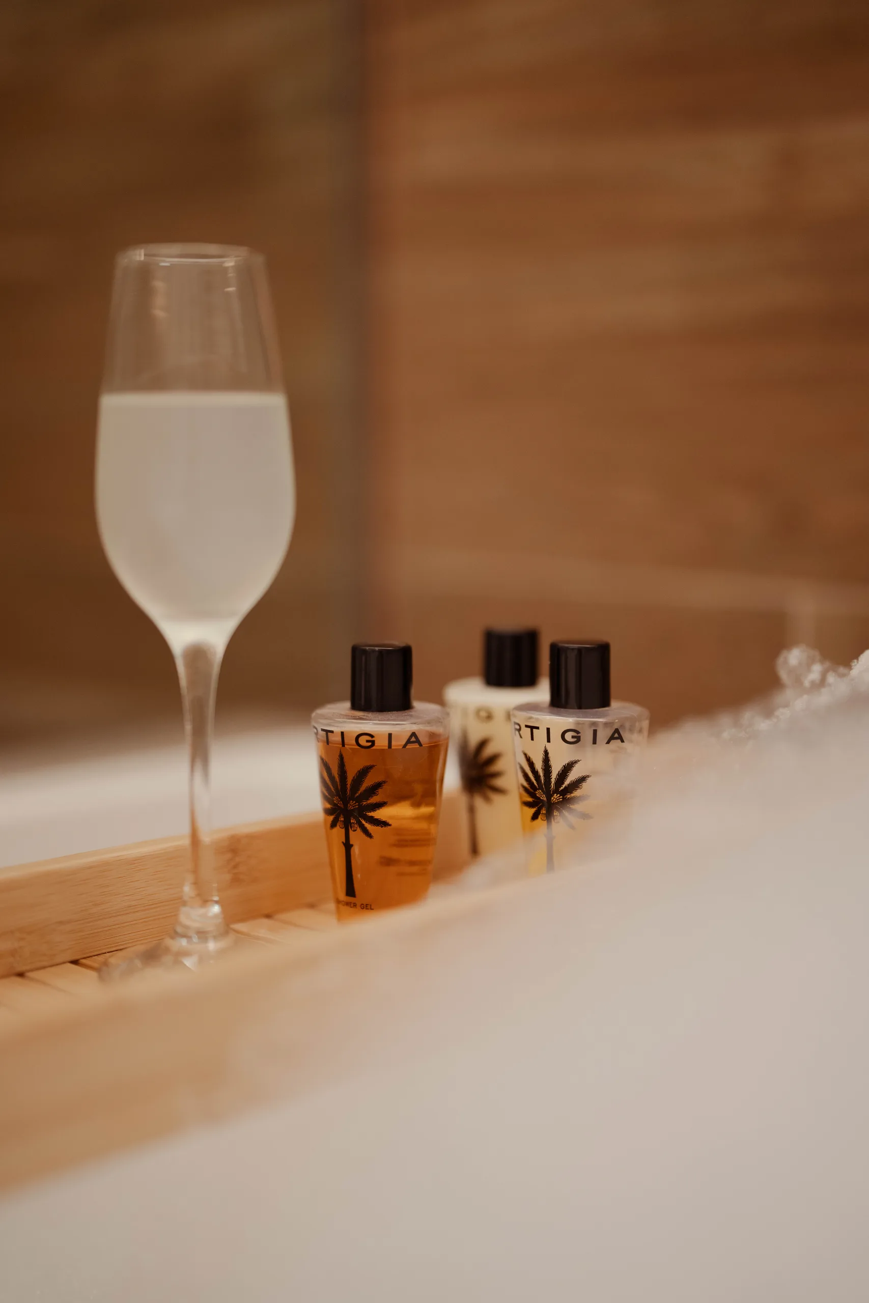 Champagne in the bathtub